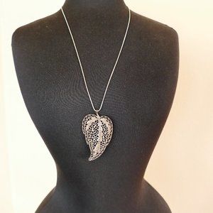 Liz Palacio Leaf Necklace with Swarovski Crystals